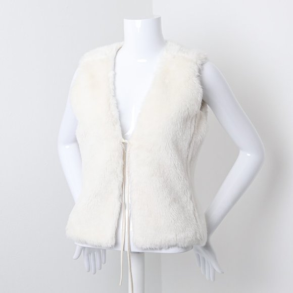 White Mossimo faux fur vest - Picture 1 of 4